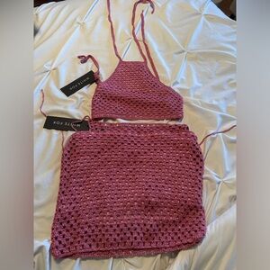 WHITE FOX PINK SKIRT SET - XS/S
